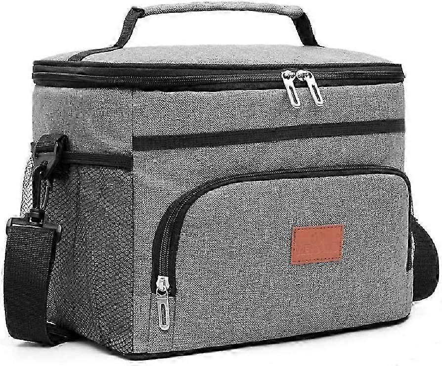 Large Cooler Bag 24-Can 15L Insulated Lunch Bag Durable Nylon Thermal Lunch Box Soft Lunch Coolers with Side Pocket Waterproof