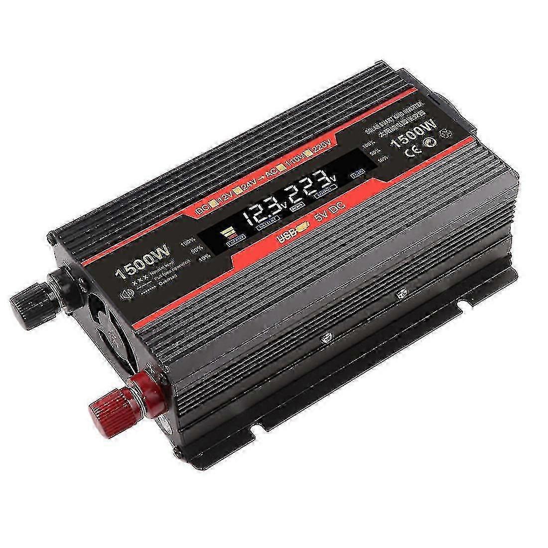 Auton invertteri 1500w Dc 12v - AC 220v Power Inversor 2usb kannettava muunnin Eu Socket Automuunnin