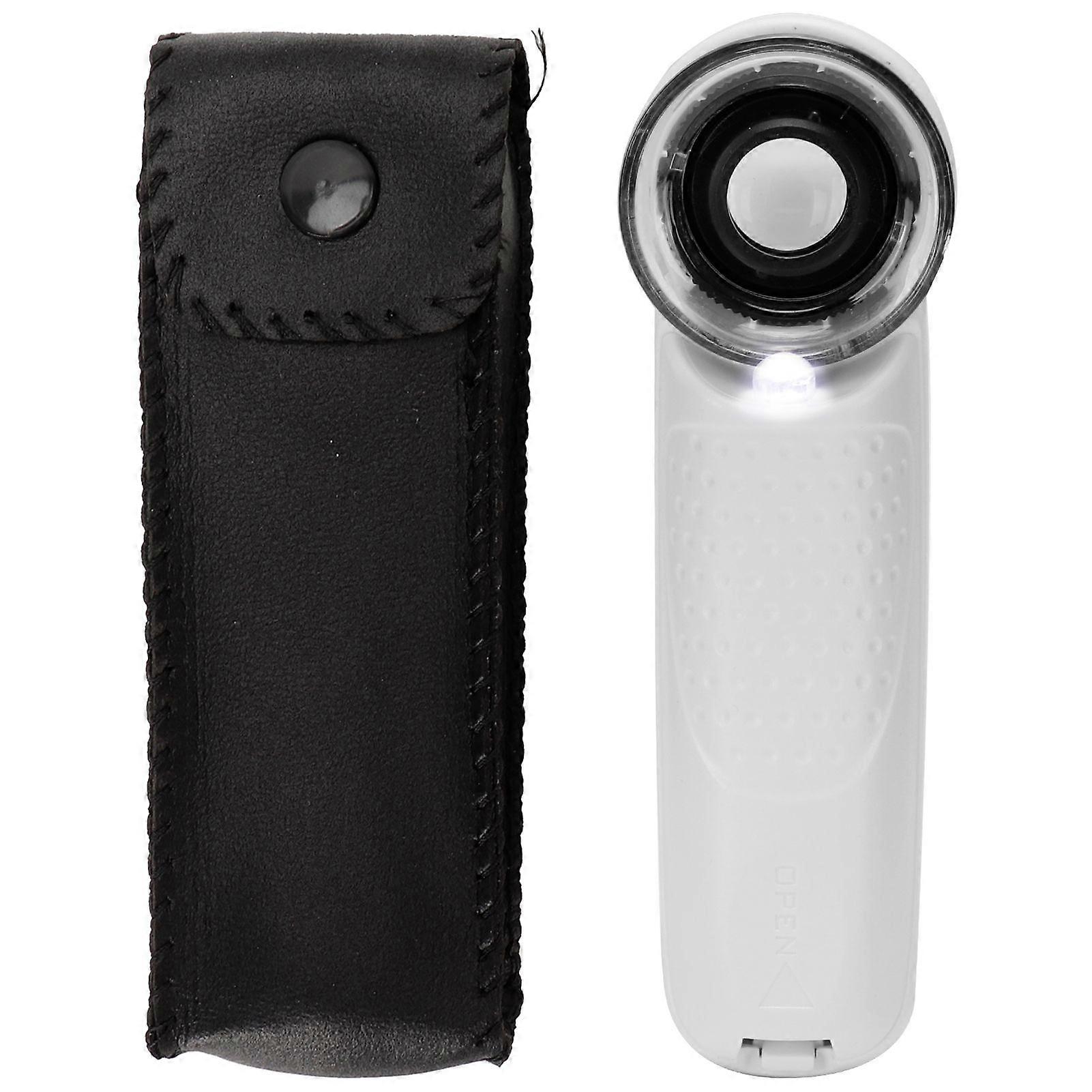 45X Handheld Magnifying Glass Battery Powered LED Magnifier for Jewelry Identification