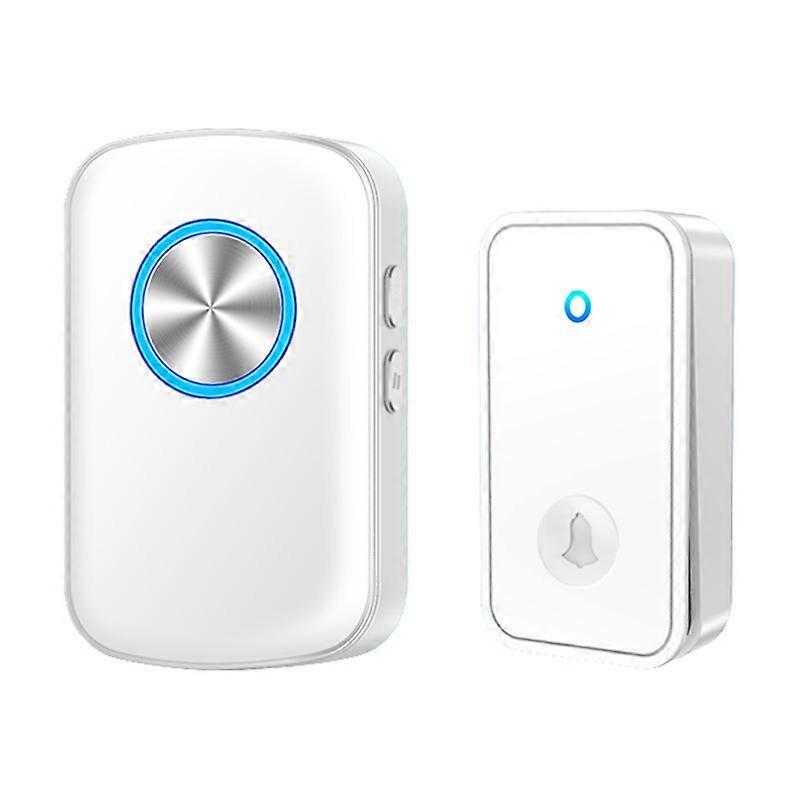 CACAZI FA28 Self-Generating Wireless Doorbell Transmitter+Receiver Smart Doorbell-White/EU Plug