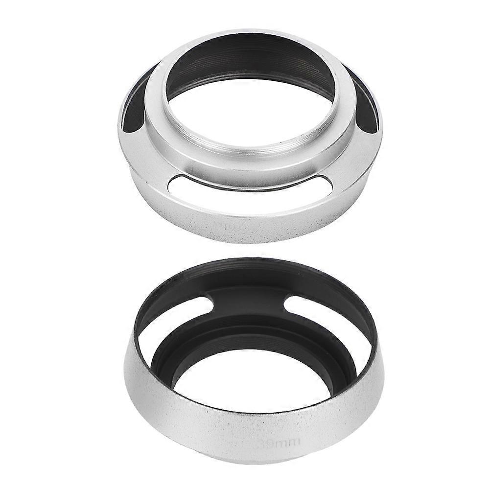 2pcs 39mm Aluminum Alloy Hollow Lens Hood for Leica Camera Silver