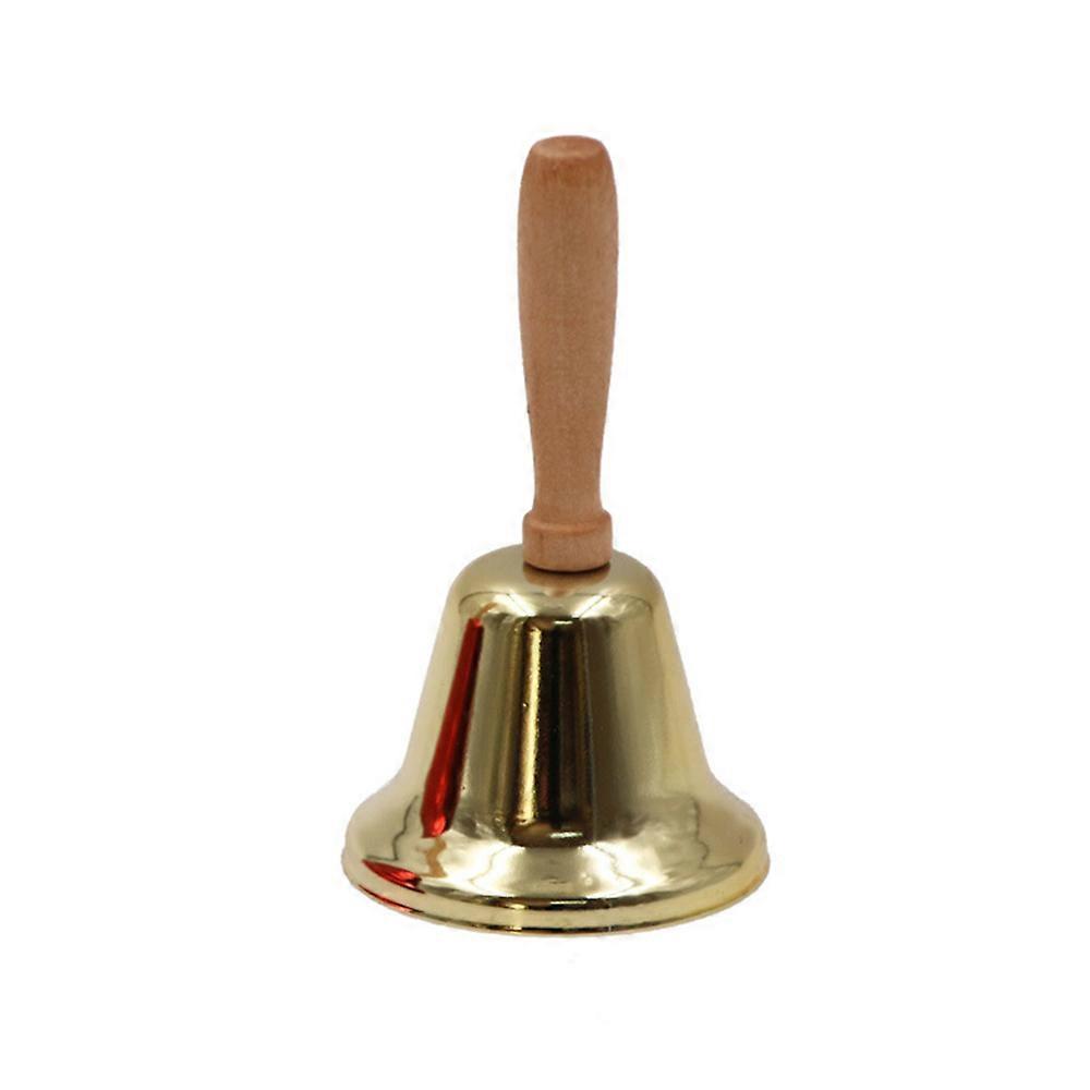 Loud Resonant Sound Elegant Timeless Hand Bell With Wooden Handle Grip And Beautiful Color, Solid Brass Construction For Multi-purpose Use In Home