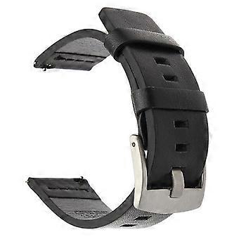 For Huawei / Samsung Watch Band Black Silver Buckle