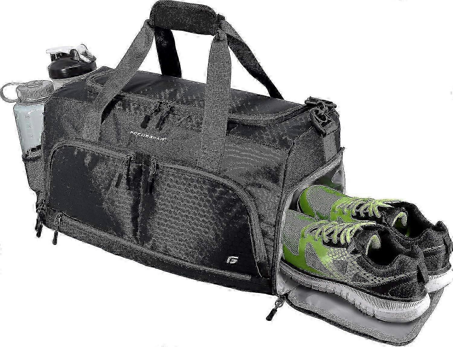 Ultimate Gym Bag 2.0: The Durable Crowdsource Designed Duffel Bag with 10 Optimal Compartments Including Water Resistant Pouch-Good
