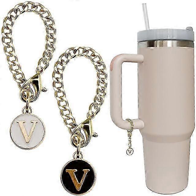 Přívěsek s písmenem 2025 pro Stanley Cup 2 ks s iniciálami jména a personalizovanou rukojetí pro Stanley Tumbler