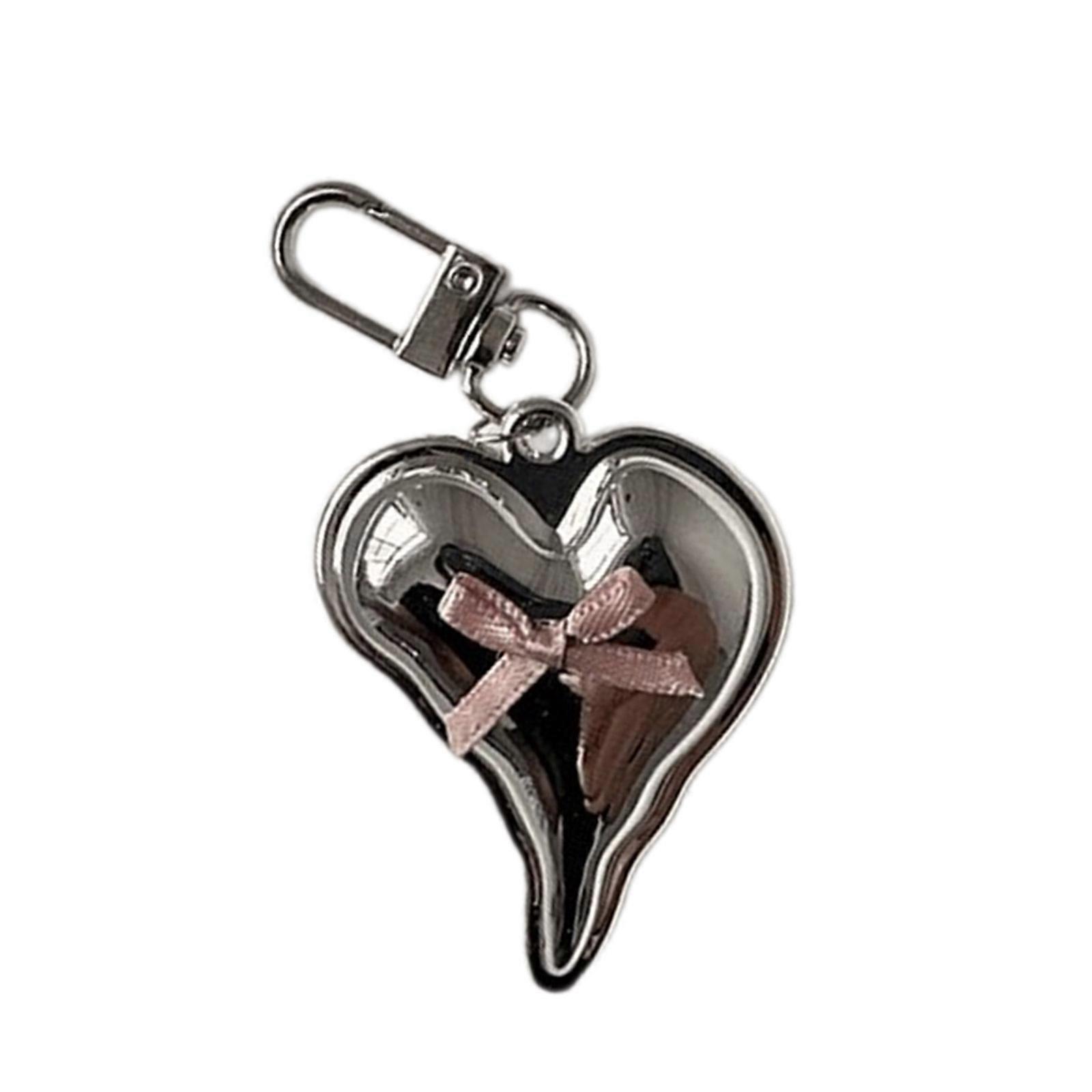 Stylish Love Heart Keychain Charm Pendant with Elegant Designed for Fashion Enthusiasts Special Occasions Daily Use Pink