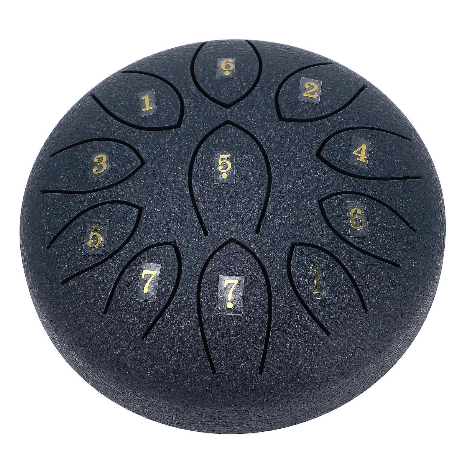 Percussão de Tambor de Mão de Aço Carbono de 6 Polegadas e 11 Tons - Tambor de Chuva, Azul