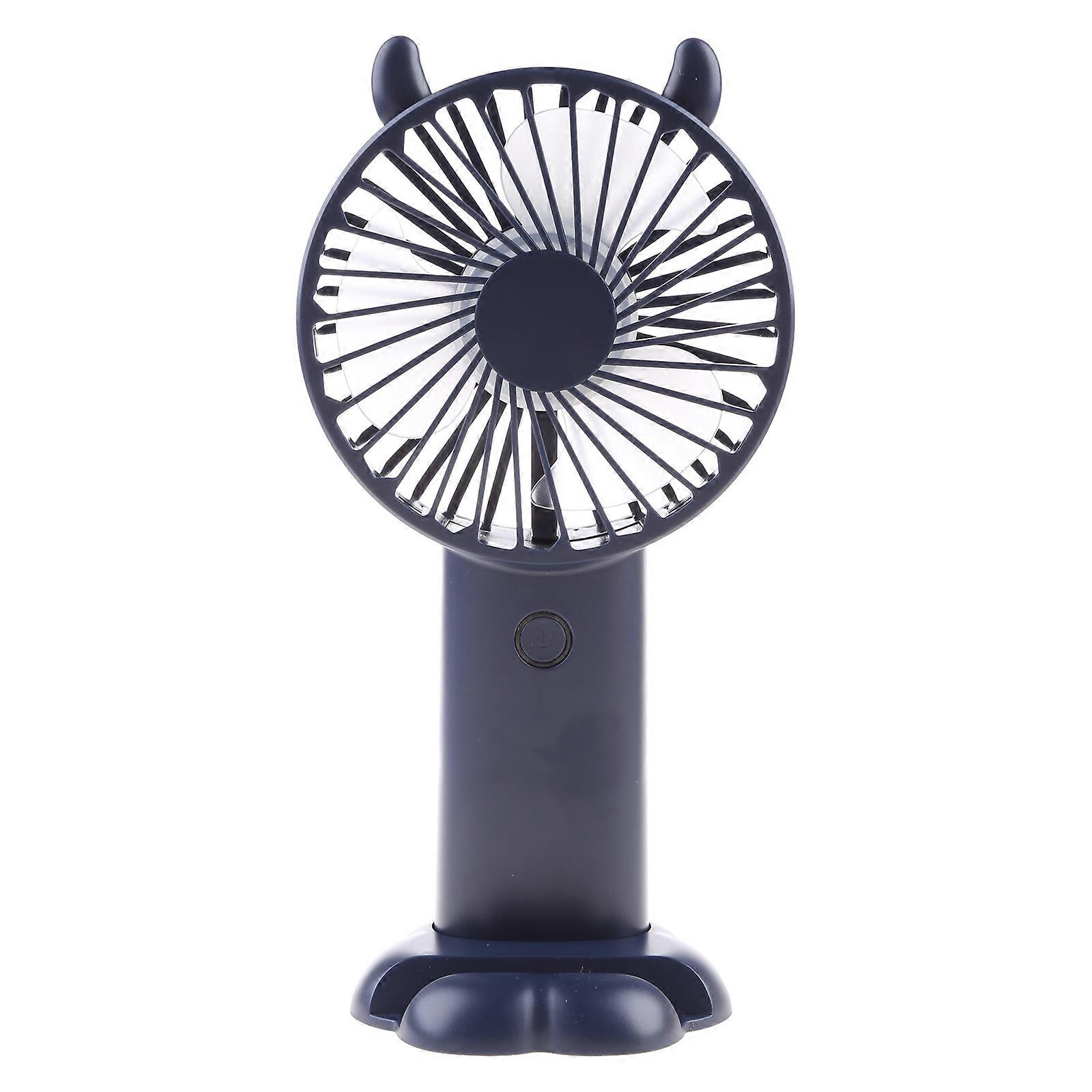 מאוורר כף יד שקט מיני USB מאוורר נטען עם תצוגת LCD 5 מהירויות לנסיעות מקורה חיצוני לבן