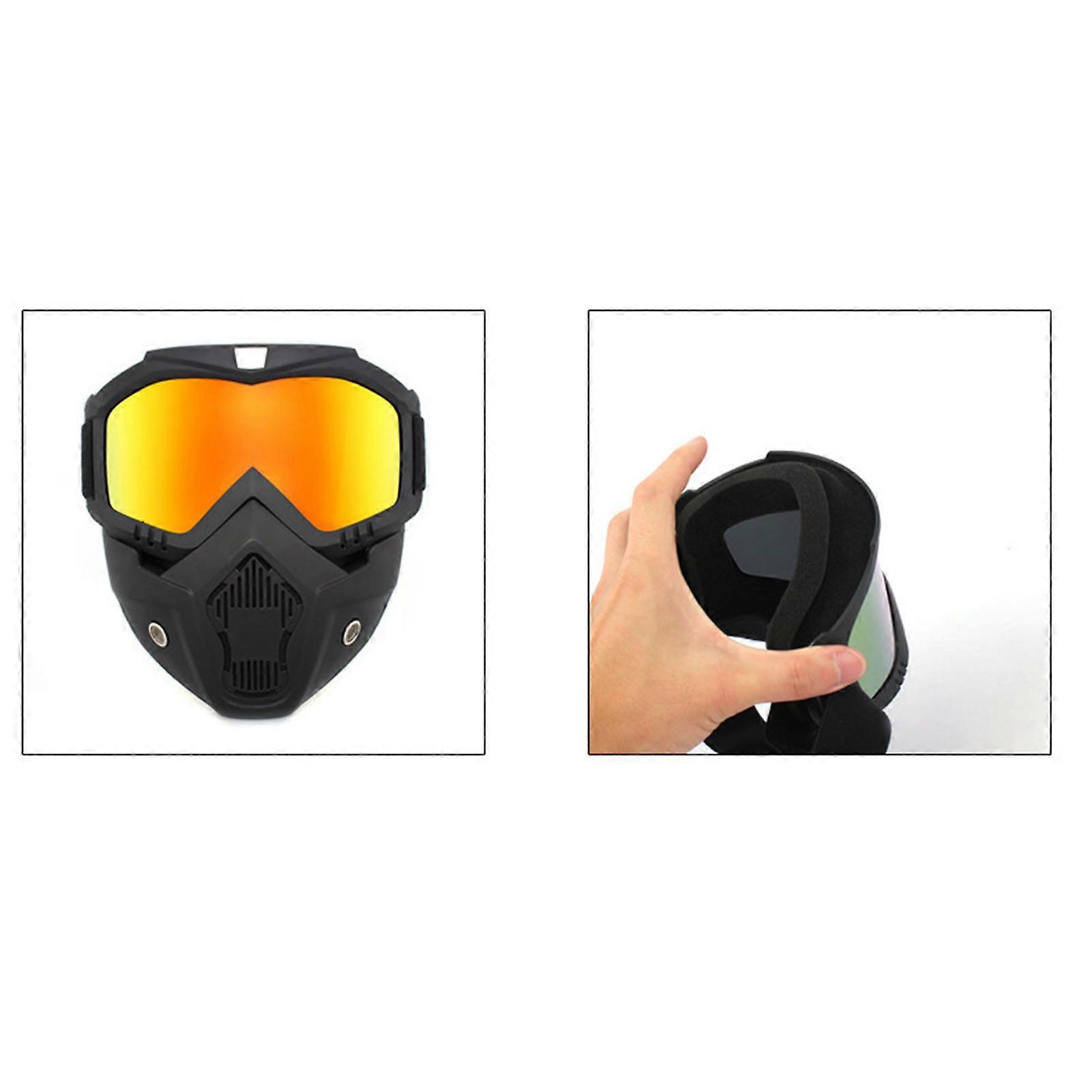 Motorcycle Windproof Goggles 18.5x18x2cm Black Frame Red Lens