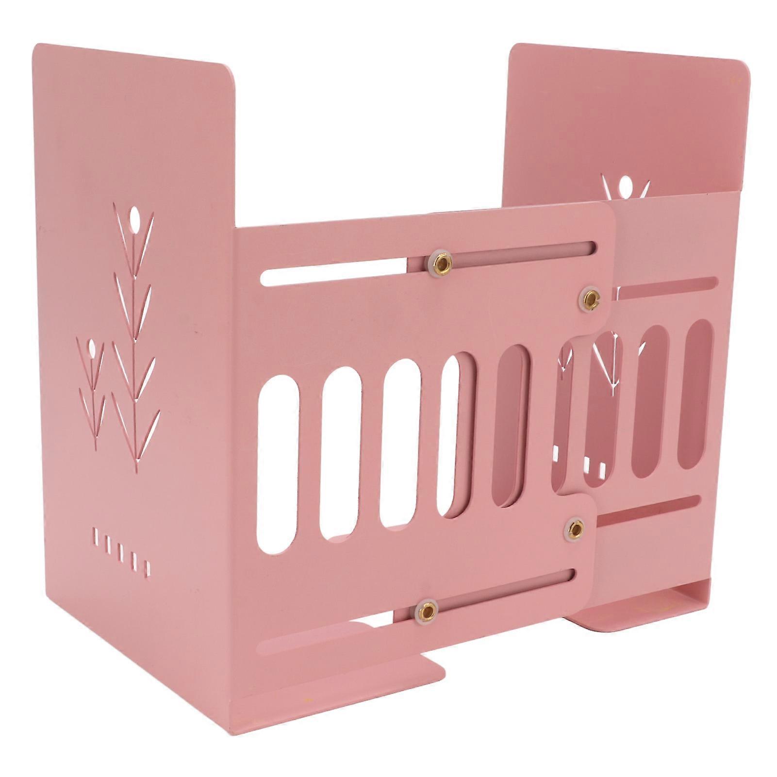 Retractable Book End Stable Adjustable Elegant Pink Decorative Bookends for Home Office School