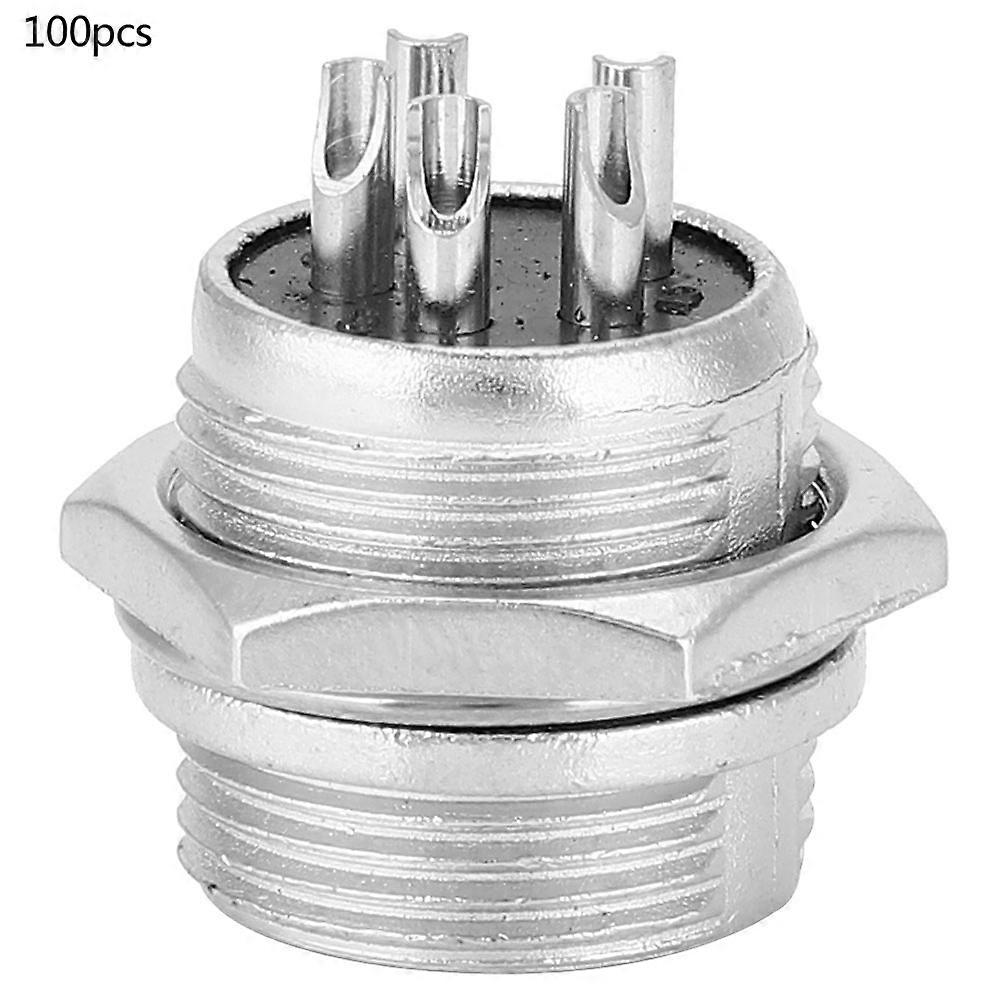 100Pcs BERM Aviation Plug Universal Threaded Connection 5 Pin Male Connector Socket 16mm