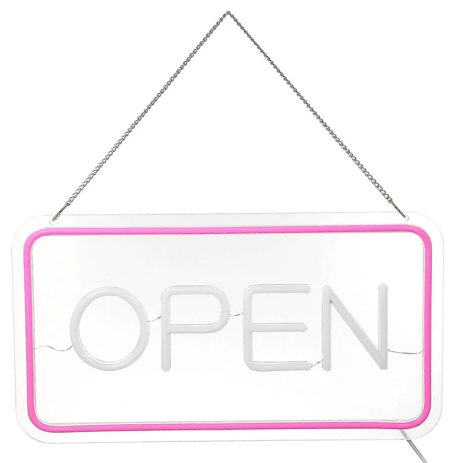 1 Set Led Open Sign Business Neon Open Sign High Brightness Light Up Sign Store Sign Hanging Open Sign Shop Sign With Chain