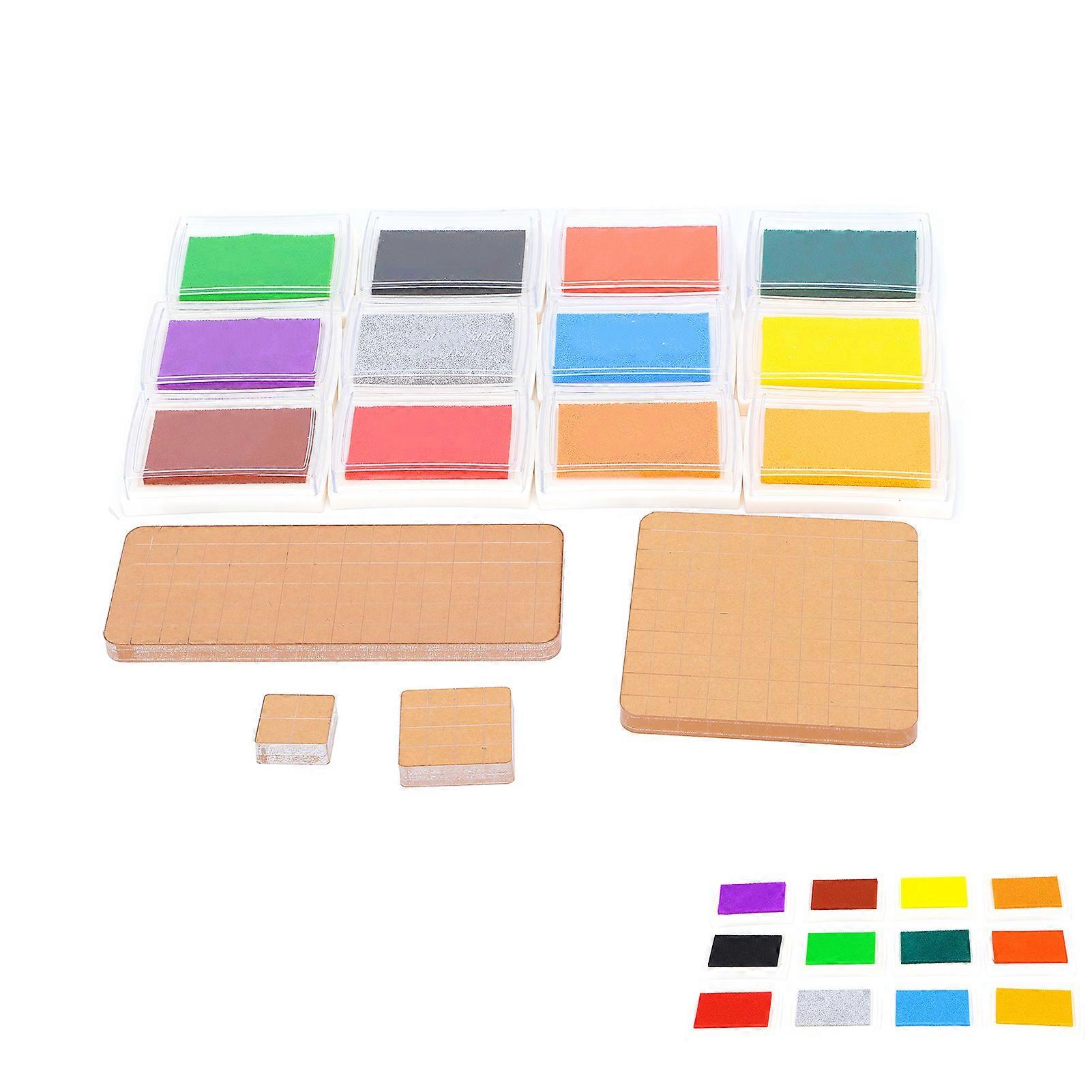 DIY Transparent Stamp Ink Pad Set with Acrylic Blocks for Multi-Surface Use