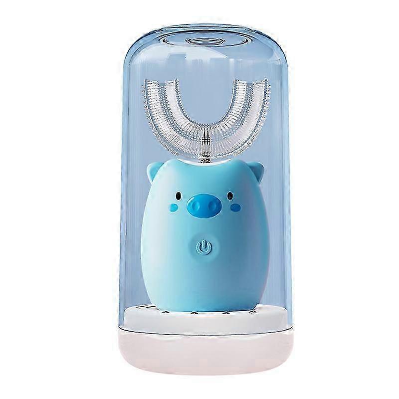 Electric toothbrush for children from 2 to 6 years old With cup 3 brushing modes 45 s Timer(Blue)