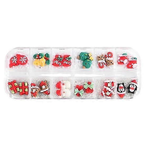 1 Box Xmas Manicure Decor 3D Visual Effect Adorable Non-Irritating Wide Application