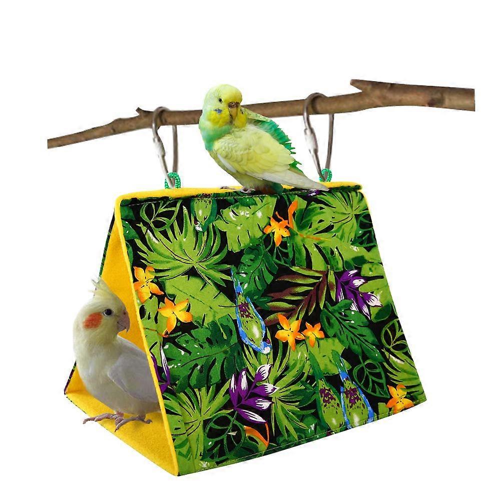Bird Nest Hanging Cage Tent For Small Pets Parrot Hammock Parakeet Nest Perch Stand Swing Rainforest Color Size L