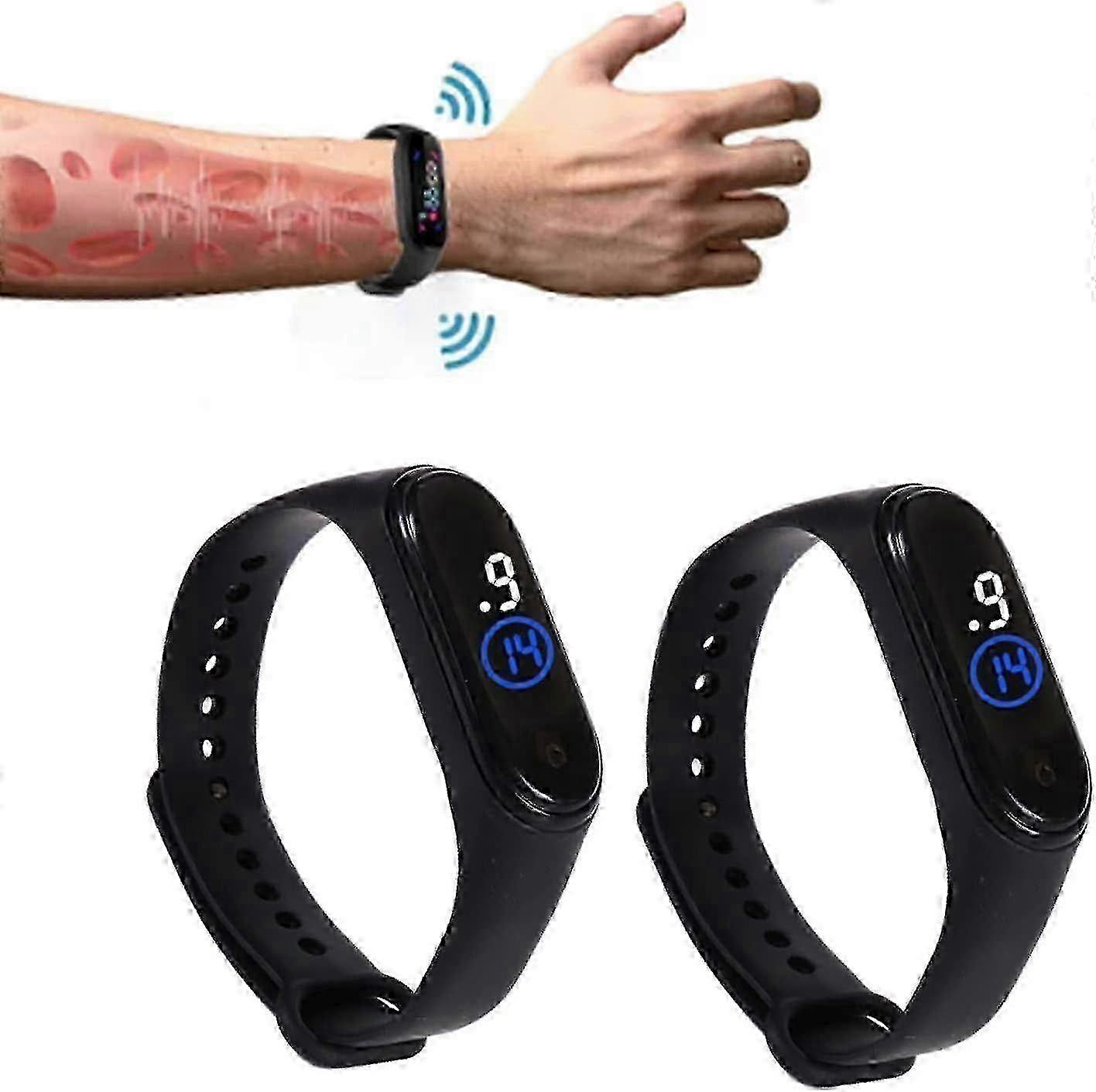 2stk Led Elektronisk Ur Armbånd M4 Vandtæt, Digital Sport Model til Børn / Studerende Med LED Display