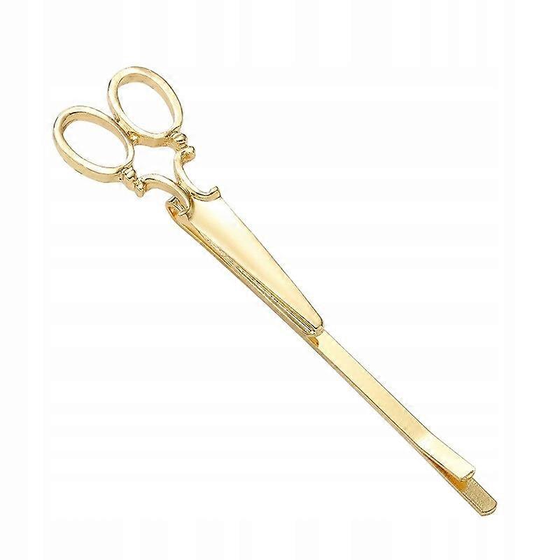 קליפ סיכת מתכת למספריים זהב לשיער