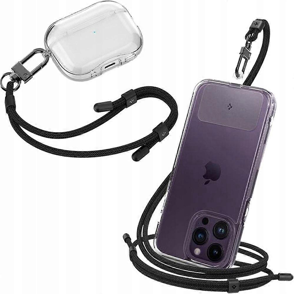 Black Plastic Phone Lanyard