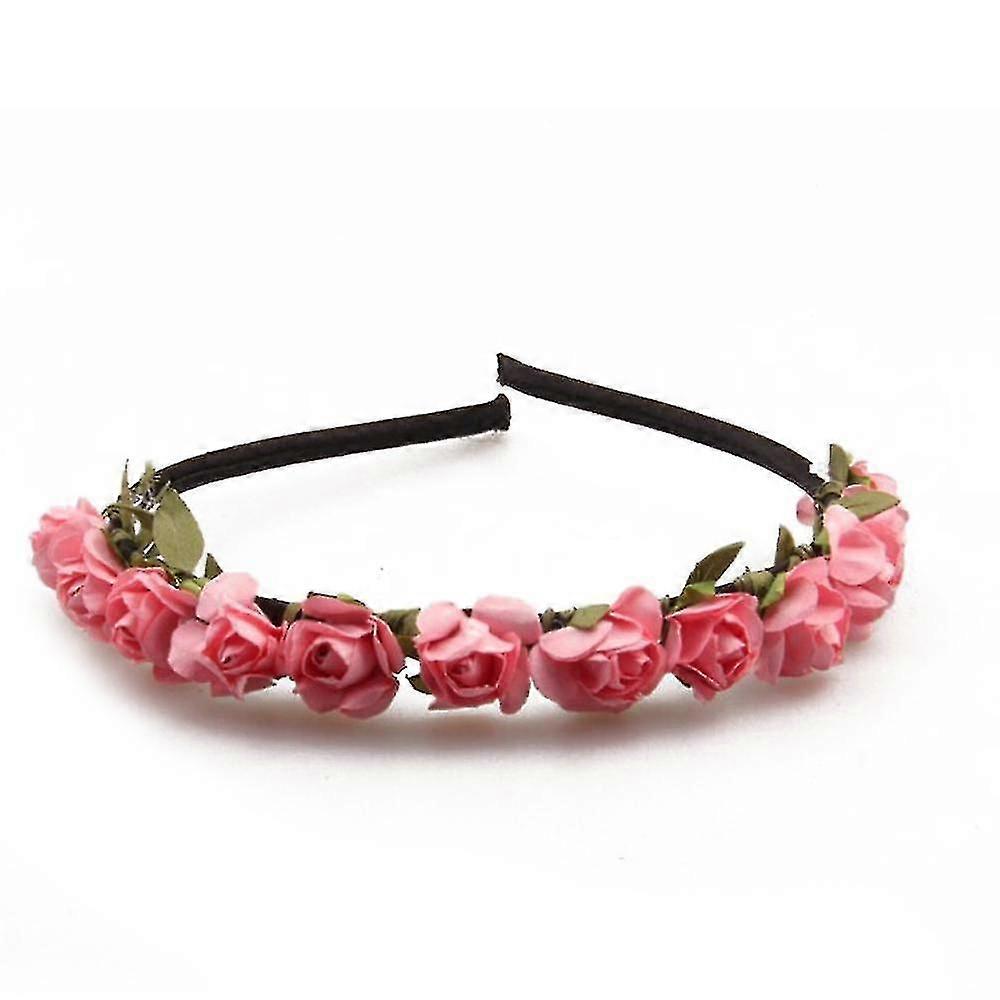 Coroa Floral Rosa Flor Coroa Cabeça De Cabelo Coroa