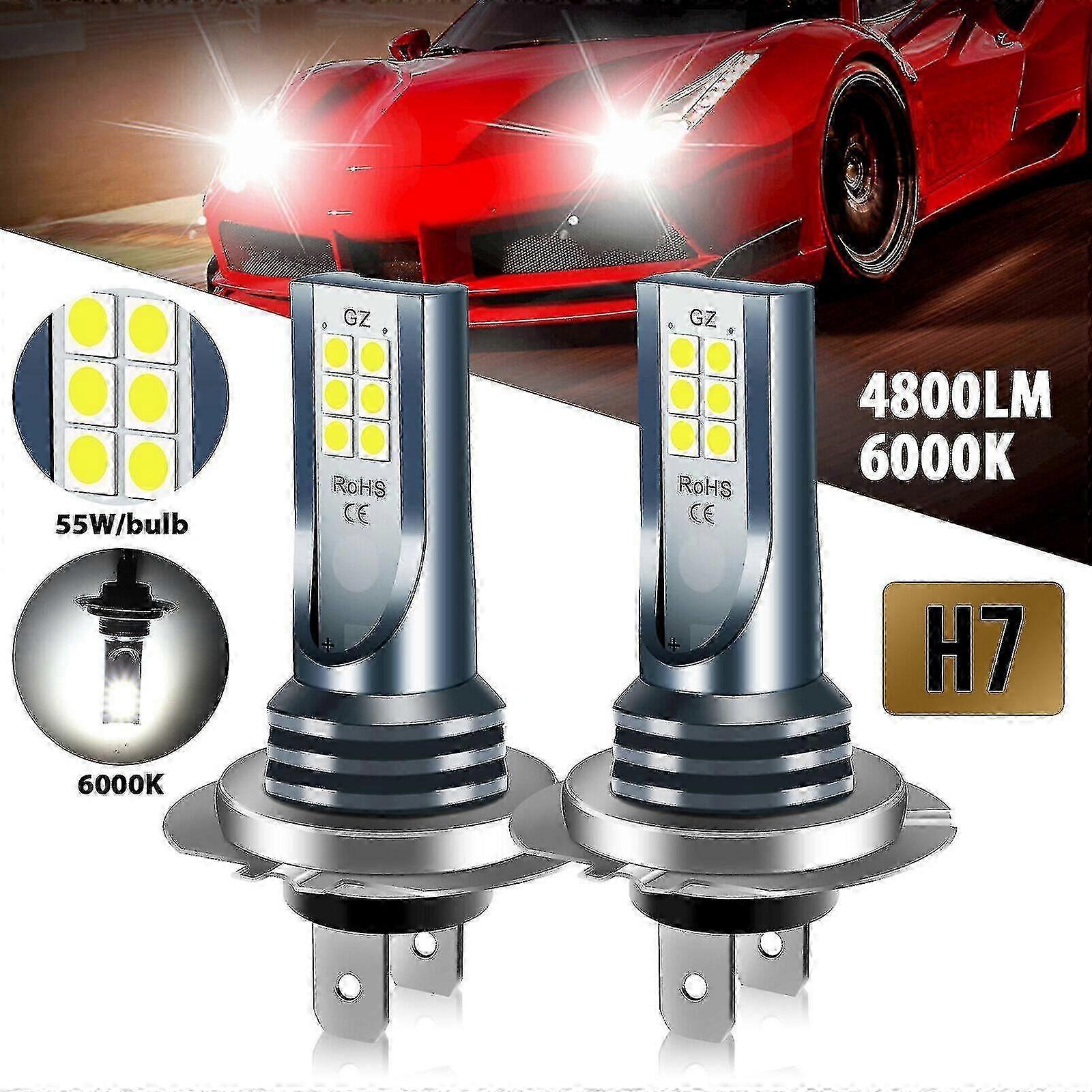 4x 220W 60000LM H7 LED Headlight Bulbs – 6000K White, IP67, 360° Beam, 12V-24V