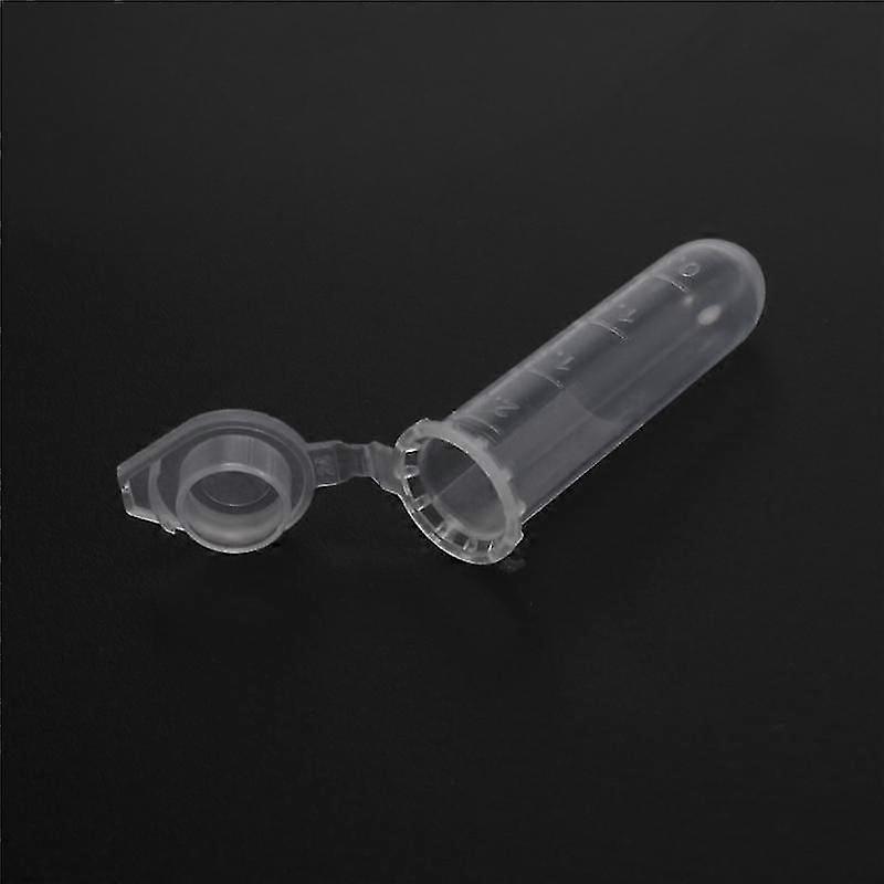 500Pcs 2Ml -Centrifuga Tubo di Prova Fiala Fiale di Plastica Trasparente Flacone Tappo a Scatto adatto per Laboratorio Sa