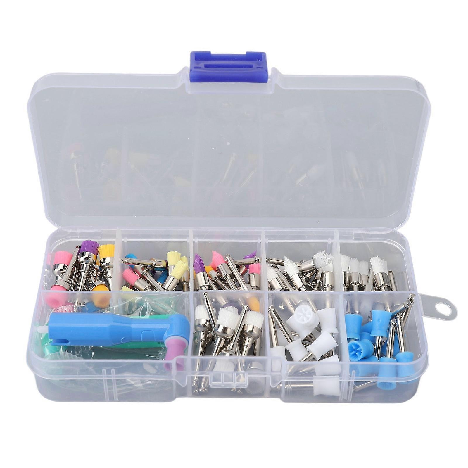 82 stk tannprofykopp engangs fargerik flekkfjerning poleringsbørstehode for tannbor