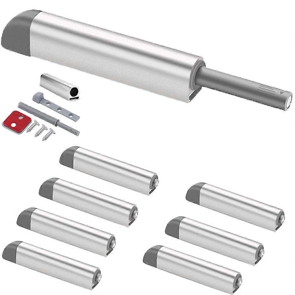 Magnetic Push Latches 8-Pack Heavy Duty Silver Door Lock Cabinet Hardware for Kitchen RV Closet Push-to-Open Drawer Pull
