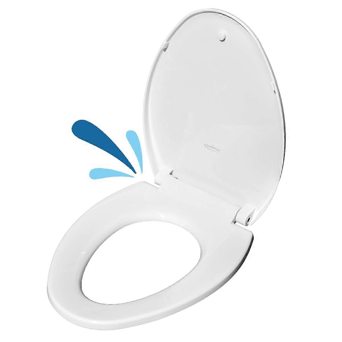 Elongated Toilet Seat Slow Close Design, Soft Close, Noiseless, Mounting Tools Included, White