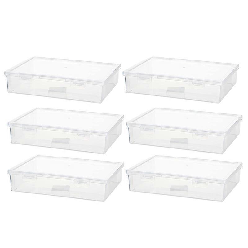 6 Pcs Plastic Storage Box with Lid Multipurpose Craft Organizer Plastic Containers Clear Pencil Case