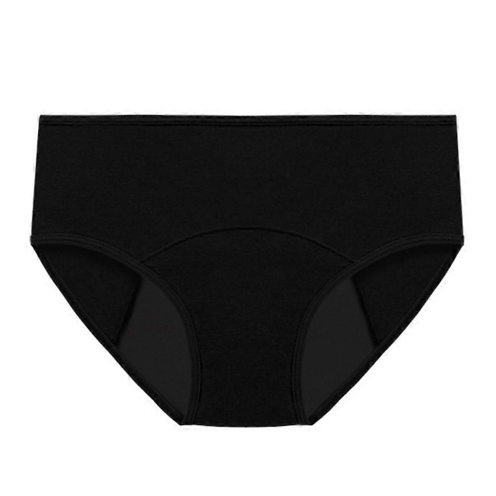 Women Menstrual Period UnderwearMid Waist Cotton Postpartum Full Coverage Solid Color Underpants Stretch Briefs