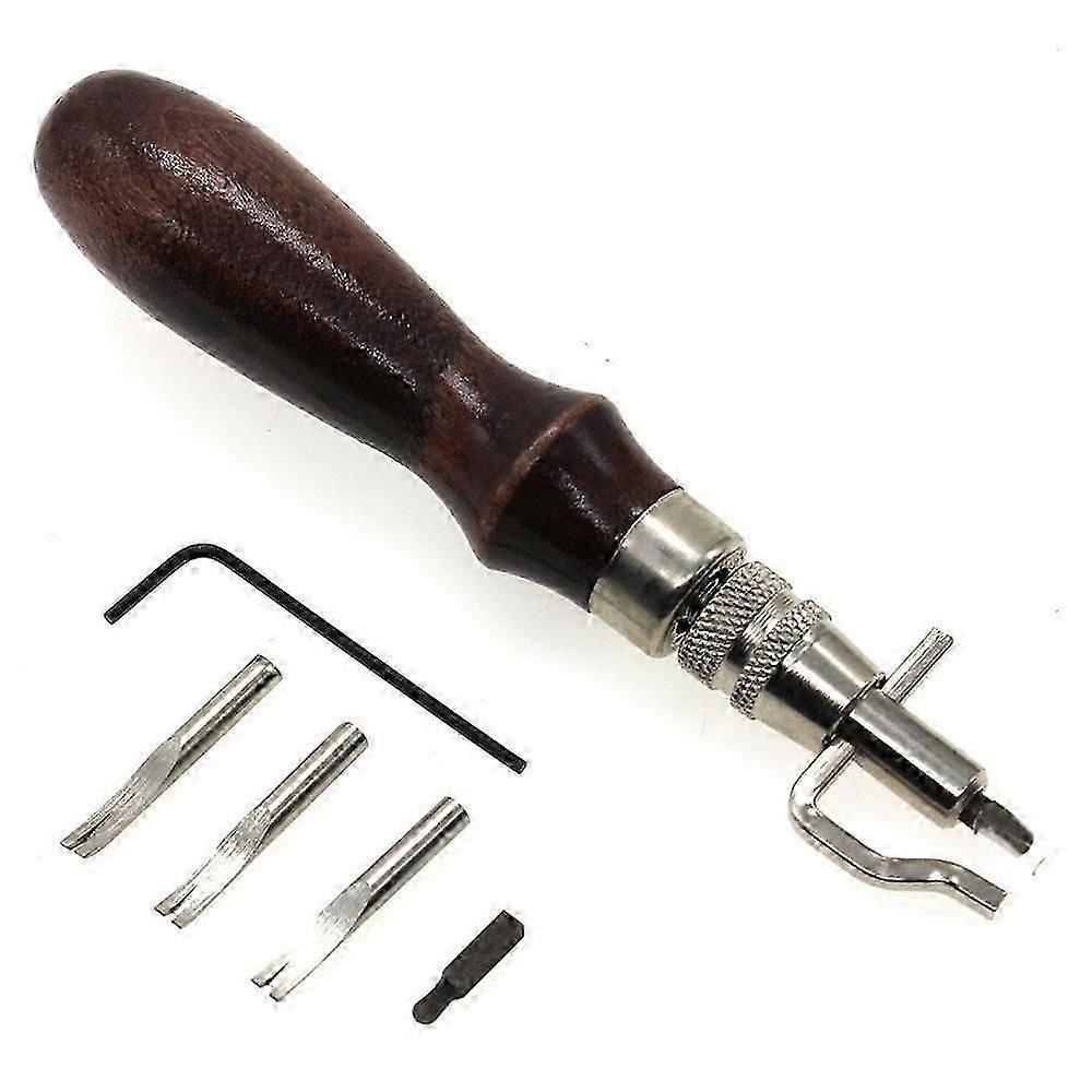 6-in-1 Adjustable Leather Craft Stitching Groover & Crease Edger Kit