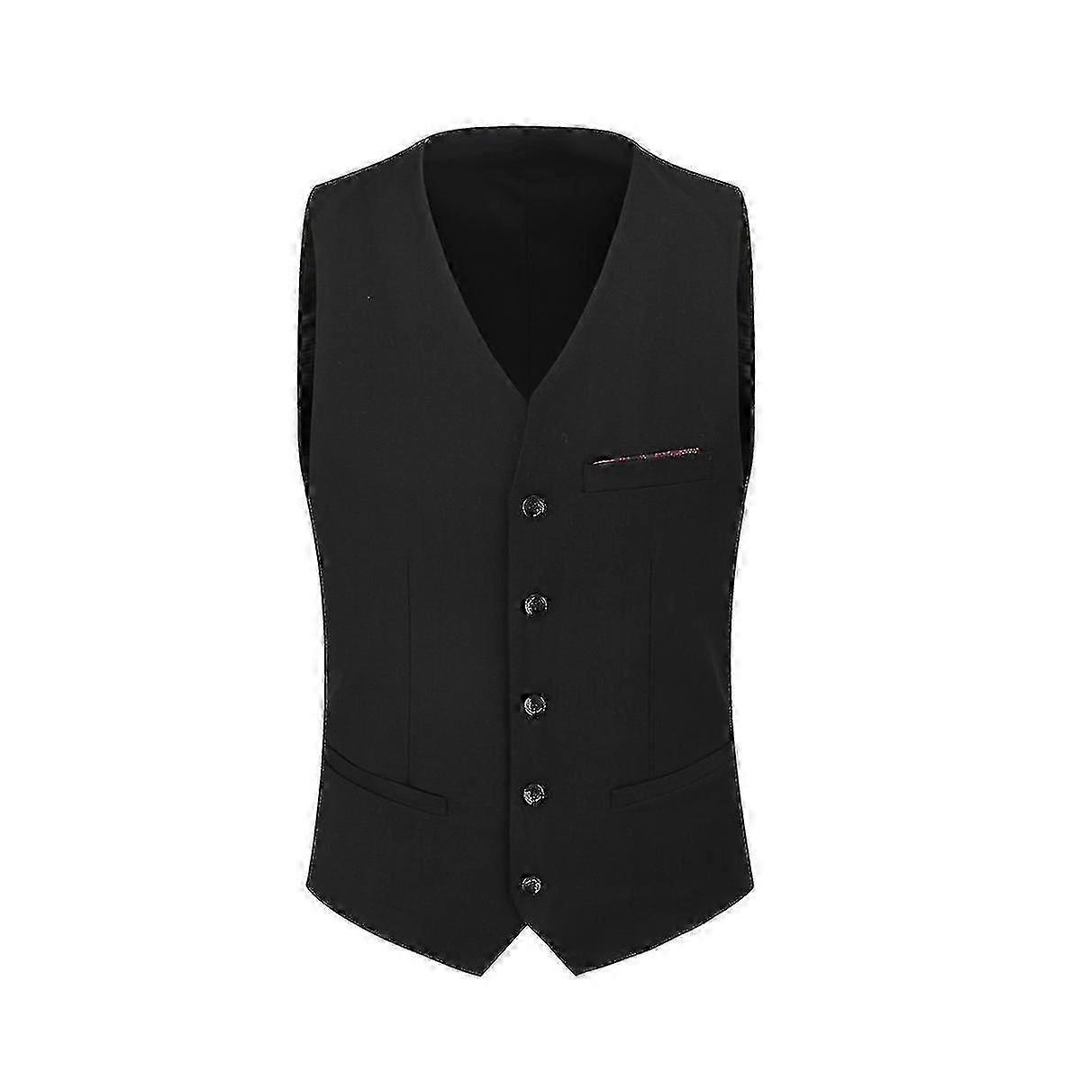 Yynuda Men's Slim Fit Business Formal Vest Single Breasted Waistcoat for Suit with Adjustable Back Strap Multiple Colors Available
