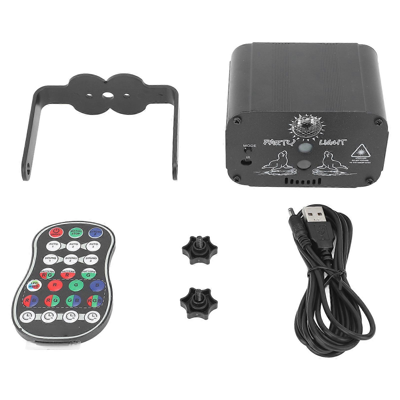 RGB Sound Activated Party with Remote Control Rechargeable LED Flash Projector Light for Dance Music Show Birthday