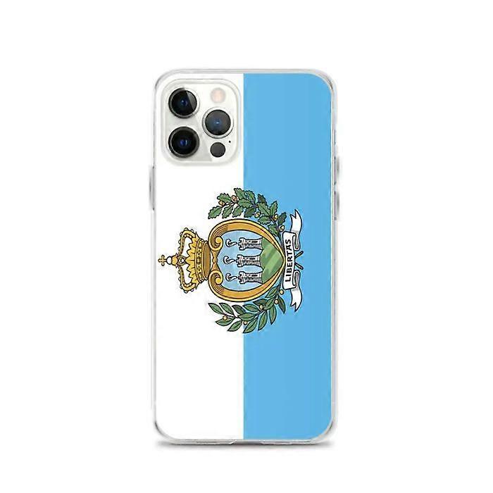 Phone Case – San Marino Flag – Compatible with iPhone 12 Pro – Soft Case – Durable and Shockproof - Silicone - Pixelforma