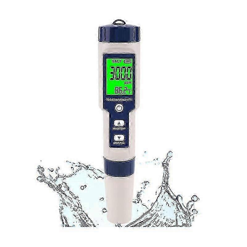 Pool Salt Tester, Digital Salinity Meter, High Accuracy 5 In 1 Salinity Tester For Salt Water,ip67