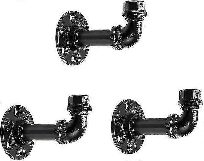 Iron Pipe Coat Rack Vintage Style 3pcs Black