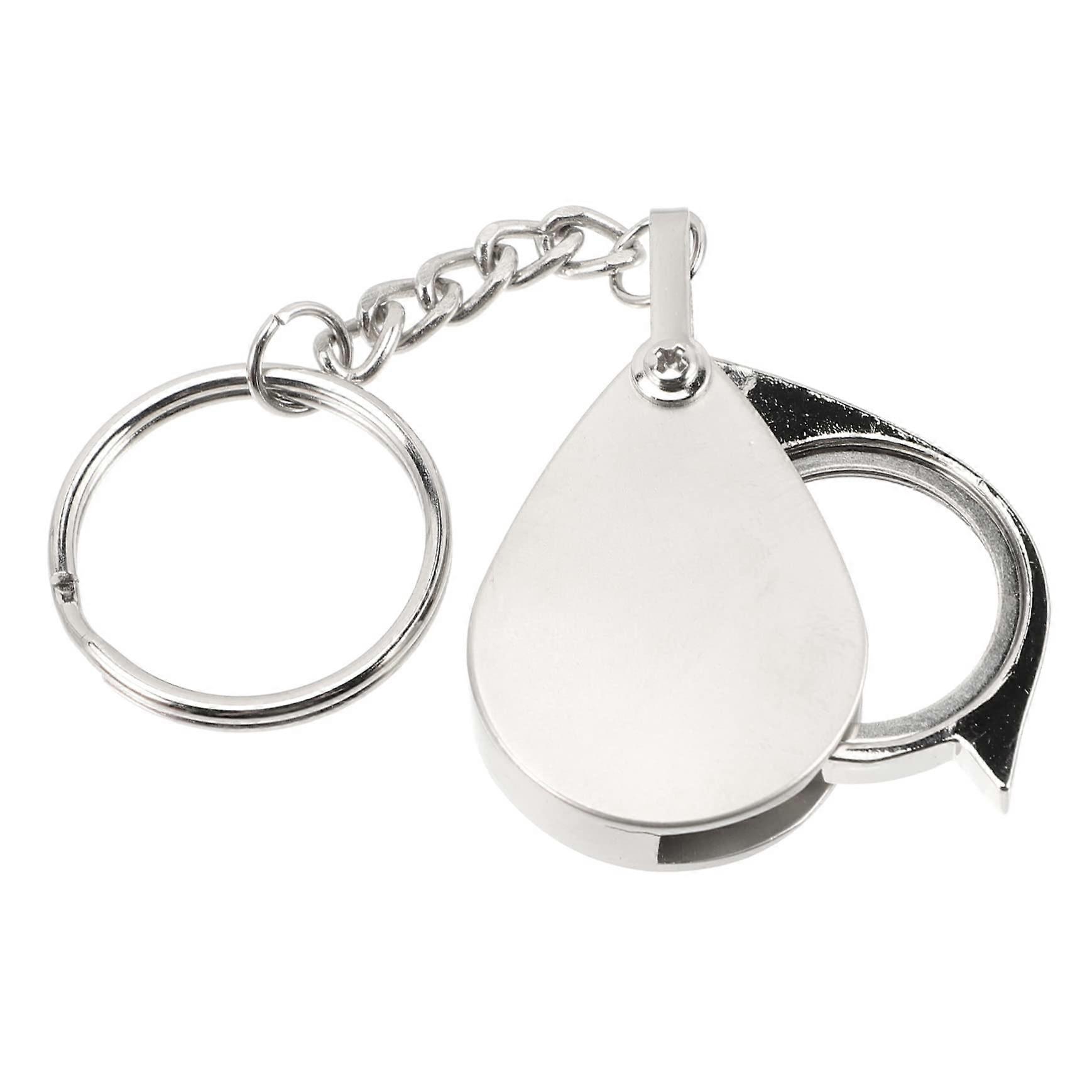 Lupe Keychain Monocle Eye Pocket Magnifier with Leather Ring, Mini UV Magnifier Strap in Blue for Easy Carrying