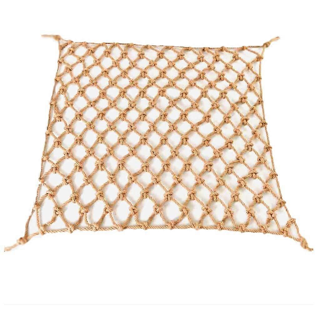 Netting Hemp Rope Net, Outdoor Fence Net, Diameter 6 mm, Mesh 8 cm, 2x9m Yellow