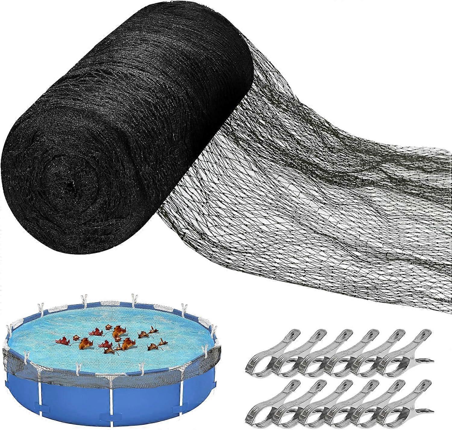 2025 Latest Model  12ft x 12ft Pool Leaf Net Cover, Durable Round Mesh Net with