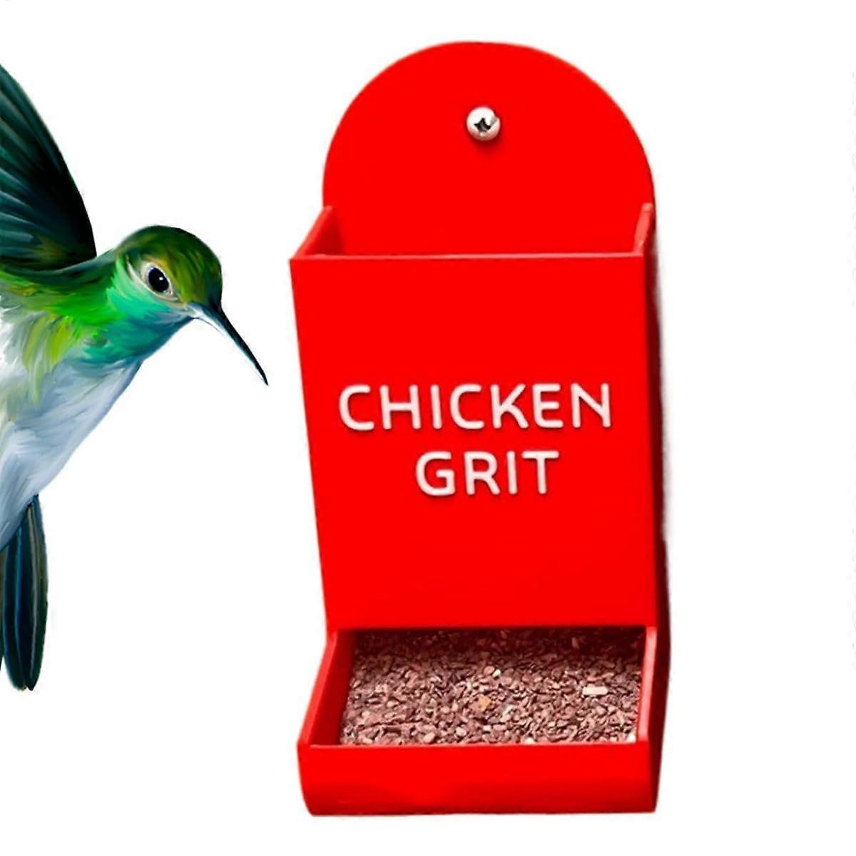 HhnerstallFutterstation – Innovative spreading dispenser, creative chick feed dispenser Animalfriendly feeder design (Red1)