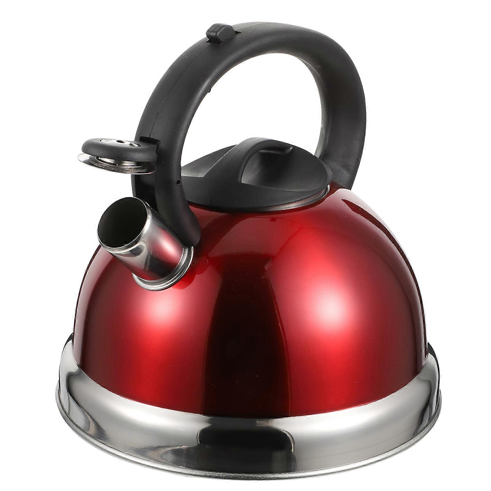 1Pc Stainless Steel Teapot Thickened Kettle for Home Use (Red)