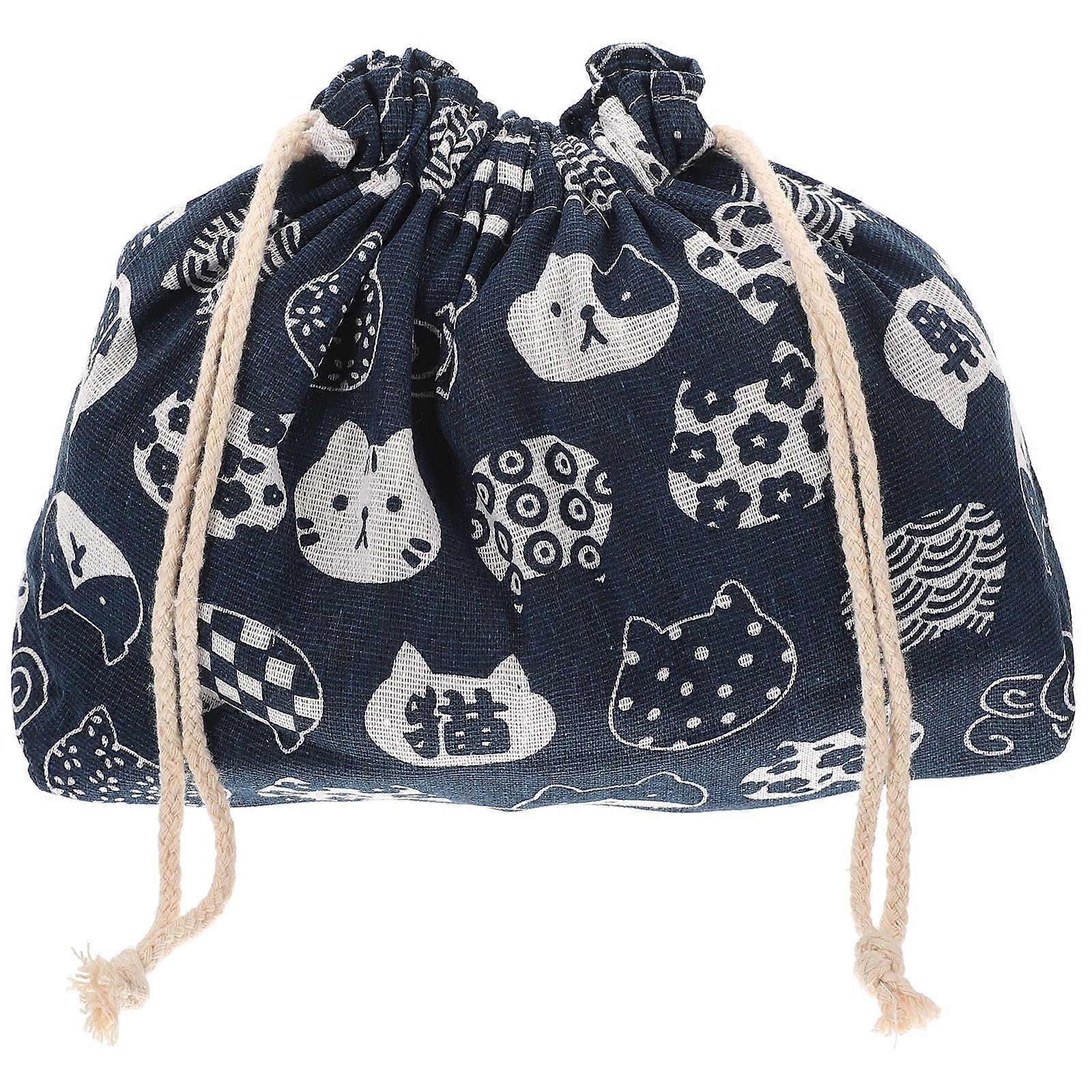 Stylish Reusable Drawstring Lunch Bag for School, Work & Picnics – Cotton & Linen Pouch