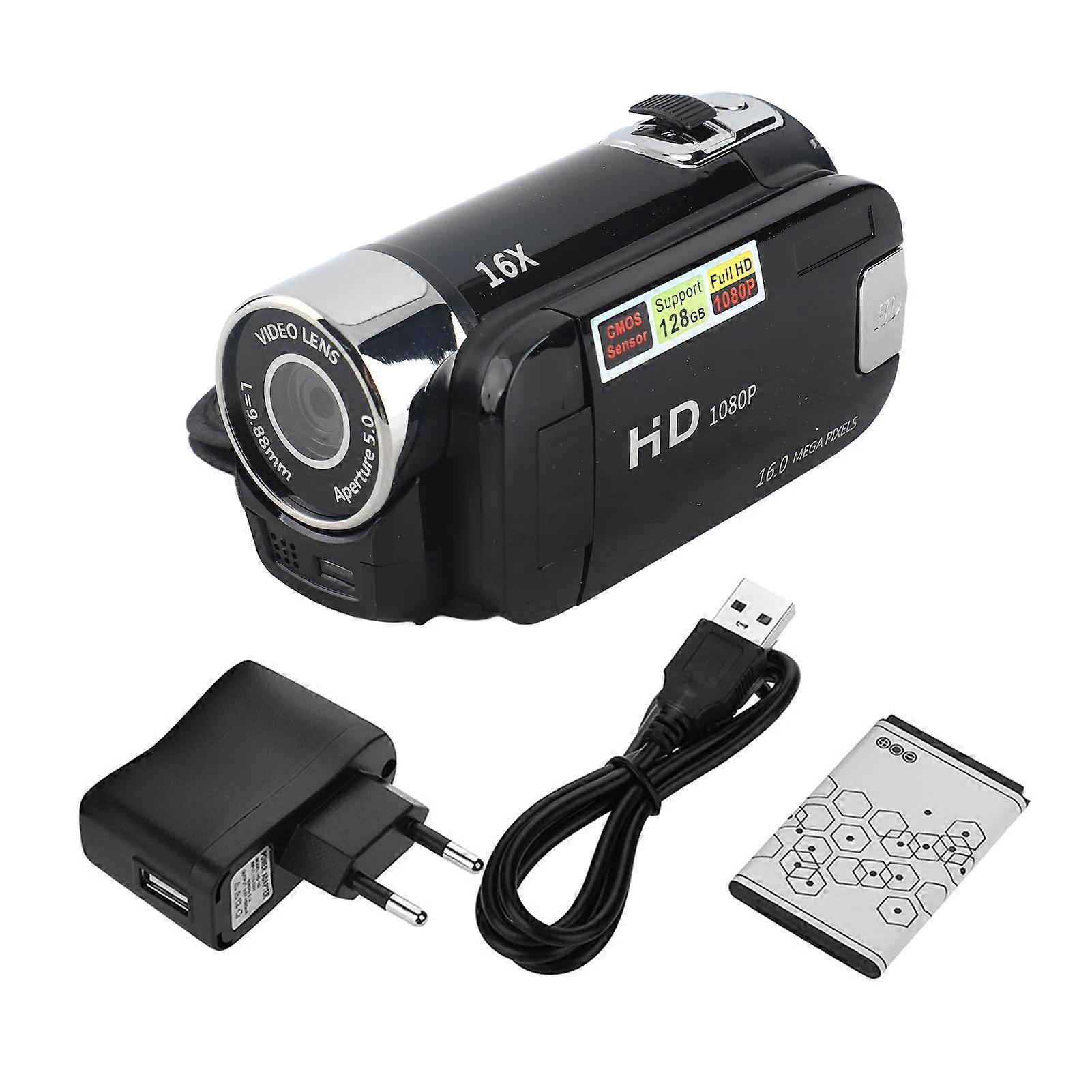 Full HD Digital Camcorder 16X Zoom Video Camera, High Definition DV Recorder for YouTube Vlogging, Rotatable Screen