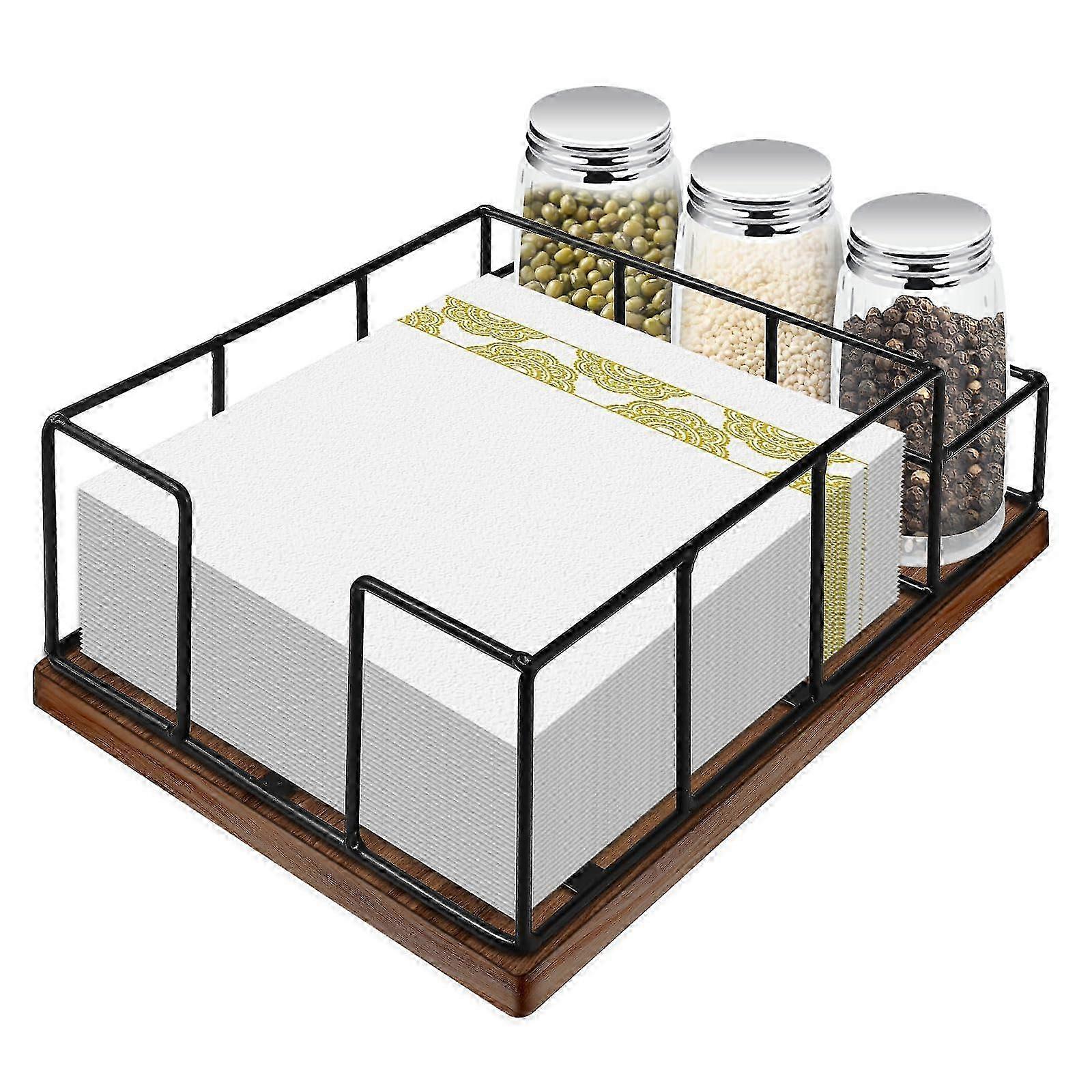 Extra grote houten dubbellaagse servethouder