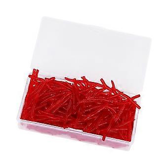 200pcs Isca de Minhoca Artificial Macia Isca de Minhoca Vermelha Iscas de Minhoca Isca de Pesca