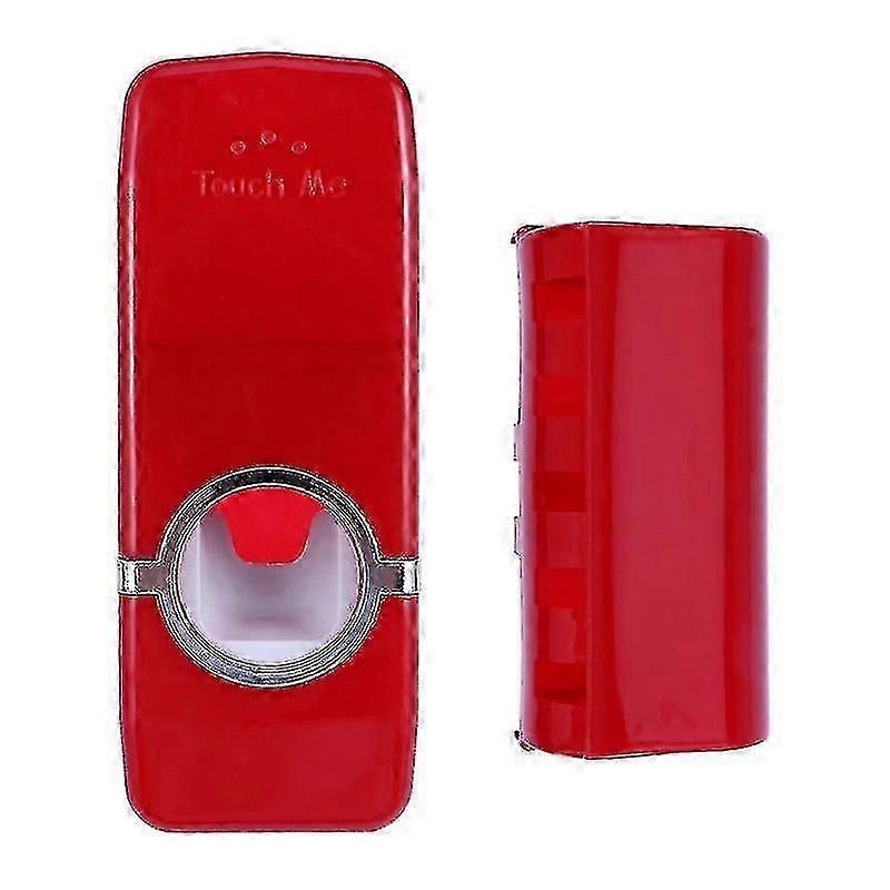 Red Toothbrush Holders Three-in-one Automatic Toothpaste Kit With Squeezing Toothpaste Washing Toot