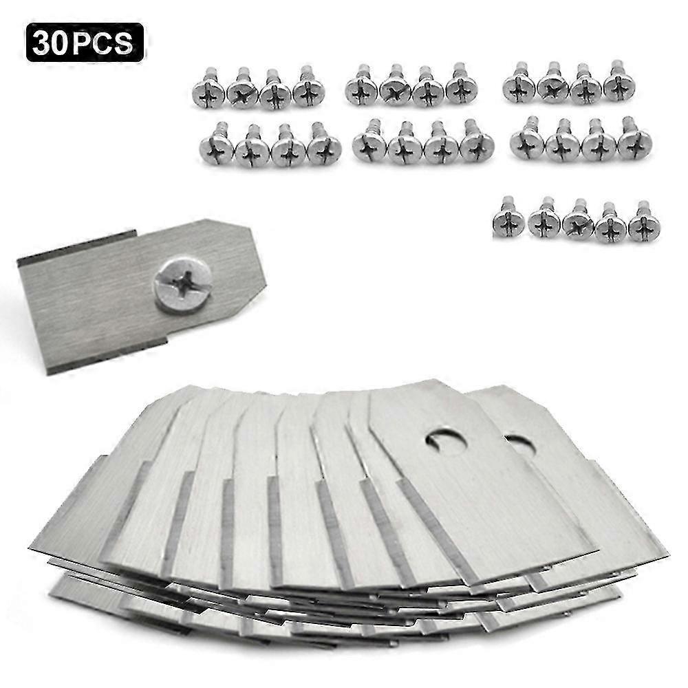 30Pcs for Husqvarna Lawn Mower Stainless Steel Replacement Cutting Blades, 35x18mm - Silver 2025
