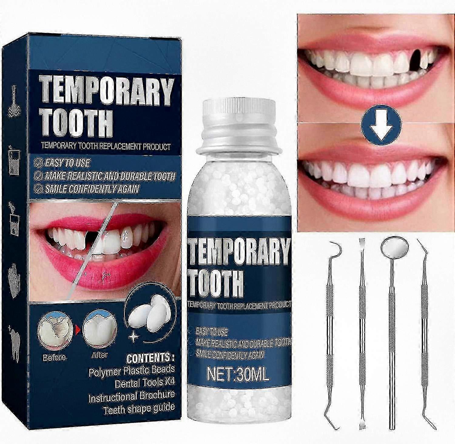 Temporary Teeth Filling Repair Kit for Missing & Broken Tooth, Dental Restoration Kit to Fix and Restore Your Smile at Home