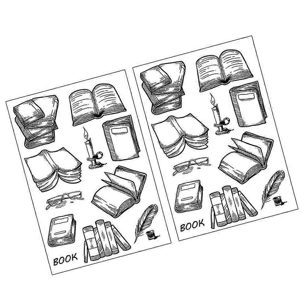 Scrapbook Stamps Clear Stamps for Making Children Craft Projects Rectangular Silicone 16x11x0.3cm 2Pcs